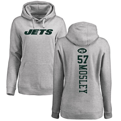 New York Jets Ash Women C.J. Mosley Backer NFL Football #57 Pullover Hoodie Sweatshirts